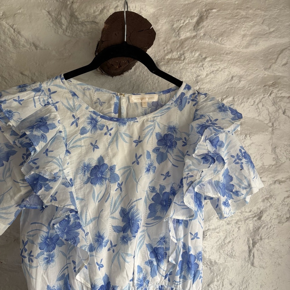 LoveShackFancy Blue and White Floral dress - Picture 2 of 3